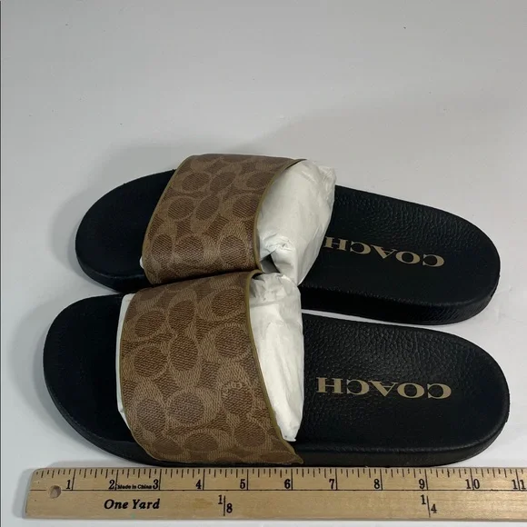 Coach Signature Udele Brown and Black Slides women’s size 11 - Picture 13 of 13